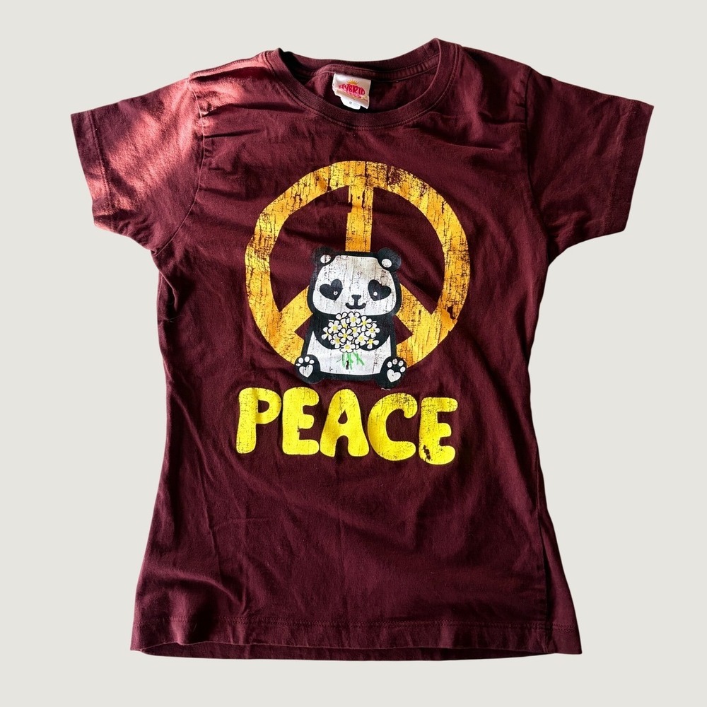 Y2K Hybrid Tees Panda Peace Sign Graphic Baby Tee T-Shirt Scene #16